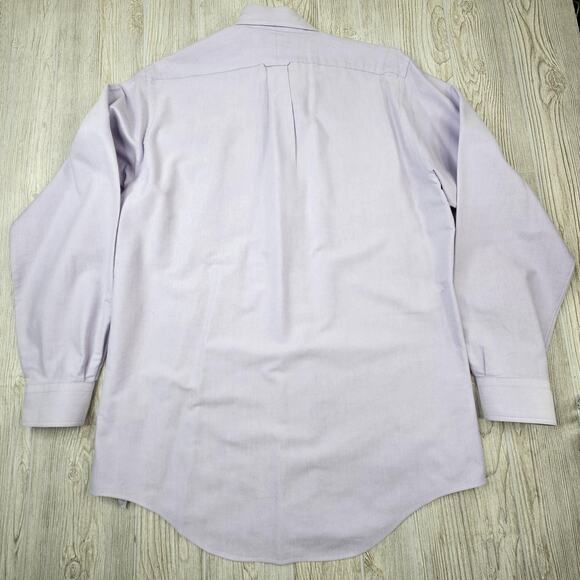 Lands End Shirt Mens 16-36 Tall Light Purple Button Up Long Sleeve Pocket Oxford - Picture 7 of 7